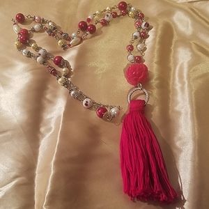 Red Tassel Necklace